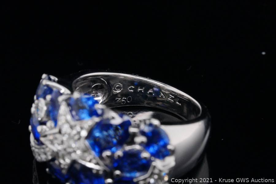 Chanel 4.50ctw Blue Sapphire & Diamond 18K Ring Auction | Kruse