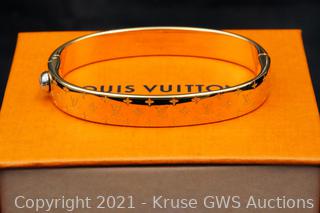A Limited Edition LOUIS VUITTON Cuff Nanogram Bangle Bracelet, Boxed for  sale at auction on 13th October