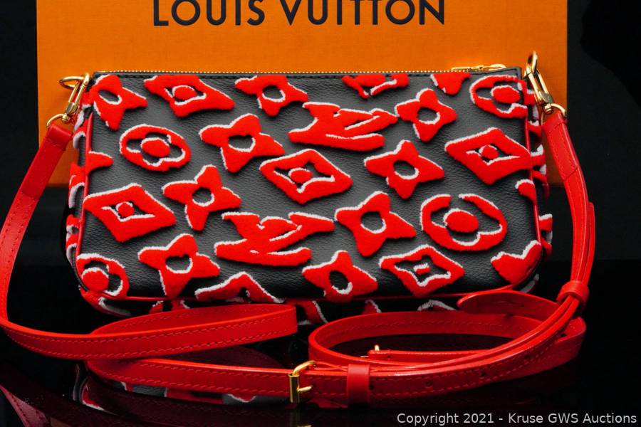 At Auction: Louis Vuitton, LOUIS VUITTON. Red URS Fisher pochette