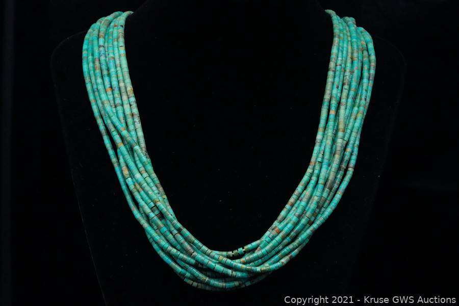 Important Federico Jimenez Turquoise Sterling Silver Tier Necklace Important Federico Jimenez Turquoise Sterling Silver Tier Necklace