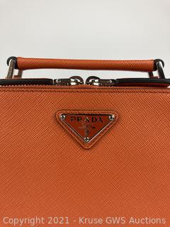 Prada Orange Brique Saffiano Leather Crossbody Bag at 1stDibs