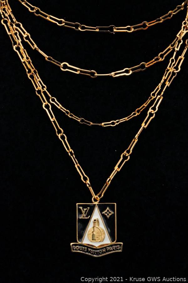 Louis Vuitton Gold Tone Sautoir Necklace Louis Vuitton