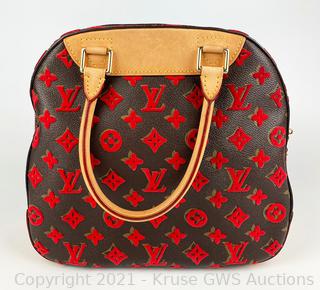 Louis Vuitton Rouge Monogram Tuffetage Deauville Cube Bag