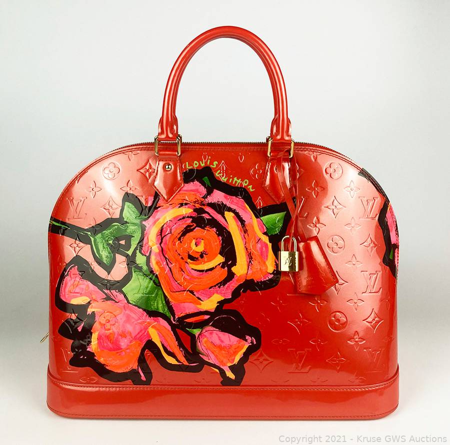 Stephen Sprouse x Louis Vuitton Pink Monogram Vernis Roses Alma GM