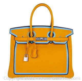 Hermes Limited Edition Tri Color Birkin 35 W/box