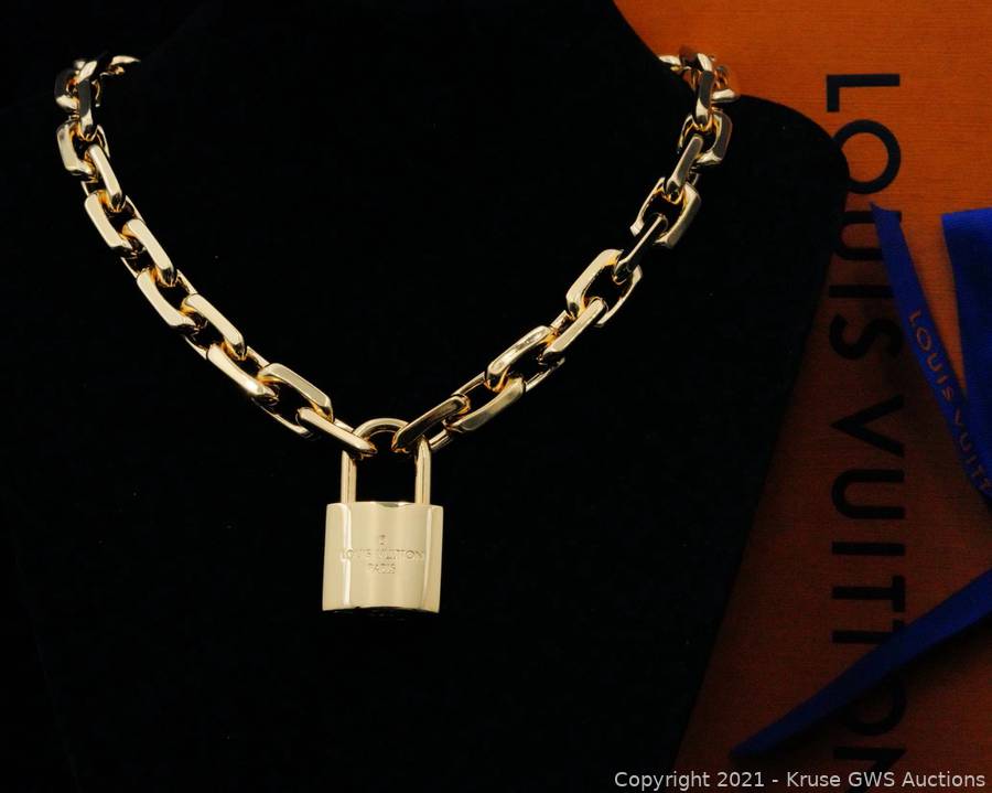 Sold at Auction: Louis Vuitton LV Edge Cadenas Necklace (Sold Out)
