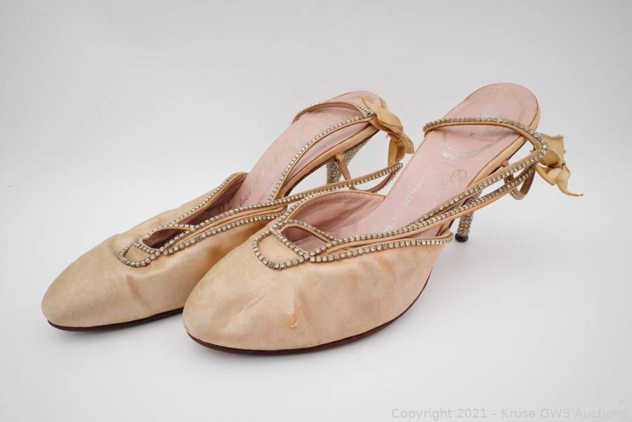 Marlene Dietrich's Custom Made Rhinestone Satin Pumps Auction