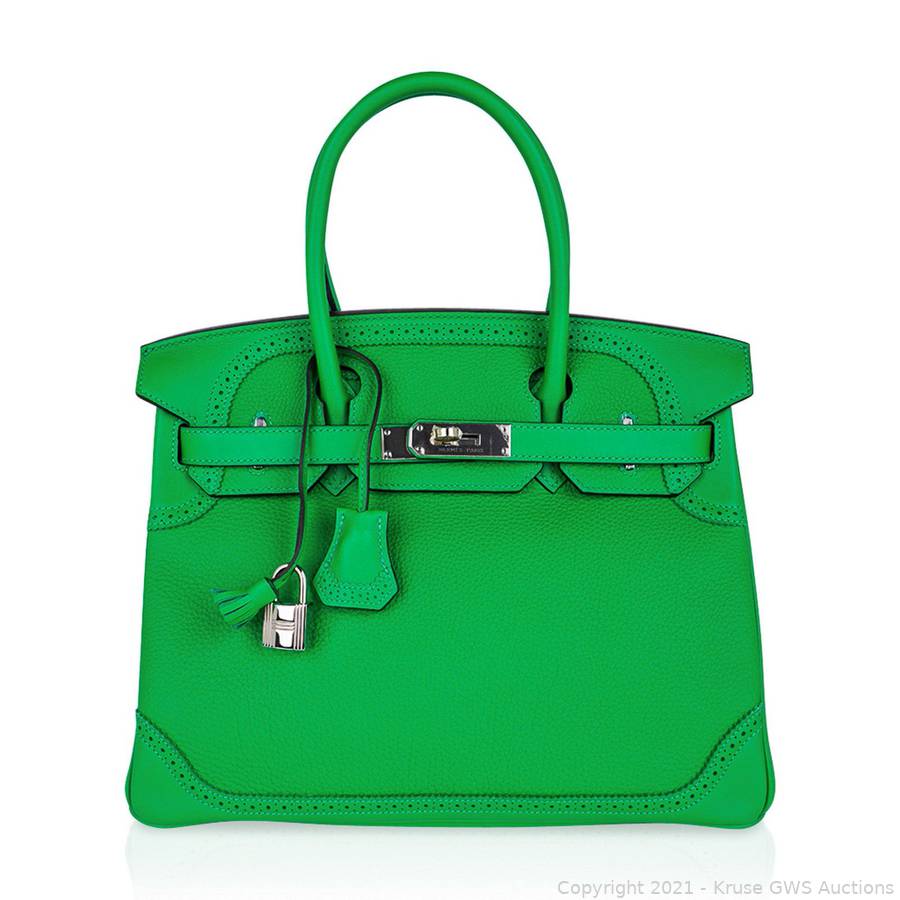 Hermes Limited Edition Birkin Ghillies 30 in Bamboo Auction