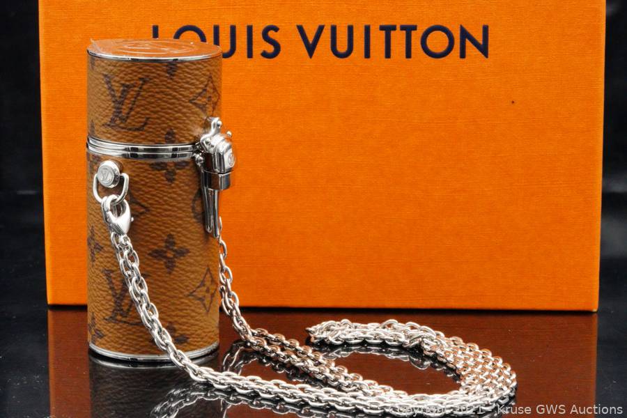 Louis Vuitton Lipstick Case on Chain in Reverse Monogram Canvas