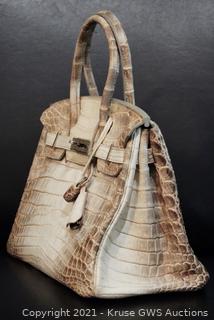 Sold at Auction: Hermes Himalayan Niloticus Crocodile Birkin 30 PHW