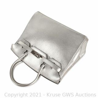 Hermes Silver Metallic Chevre Leather Birkin 30 Auction