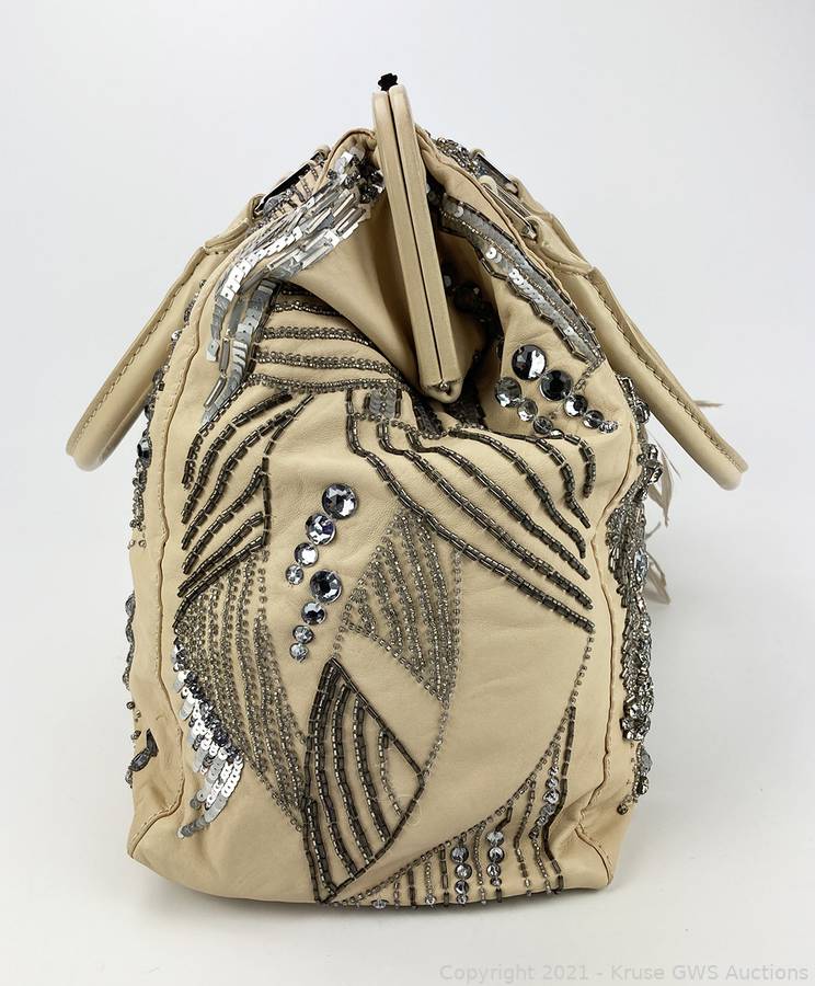 Valentino Feather and Sequin Alice Glam Tote Auction Kruse GWS